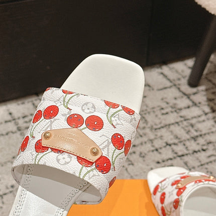 LV CHERRY HIGH HEELS 25S 55 MM IN WHITE CALFSKIN STYLE 11