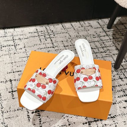 LV CHERRY HIGH HEELS 25S 55 MM IN WHITE CALFSKIN STYLE 11