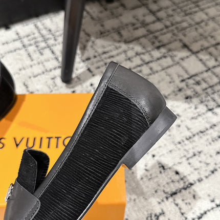 LV LOAFER 25S IN BLACK SUEDE AND CALFSKIN