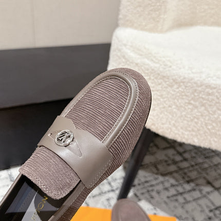 LV LOAFER 25S IN DUSTY ROSE BROWN SUEDE AND CALFSKIN