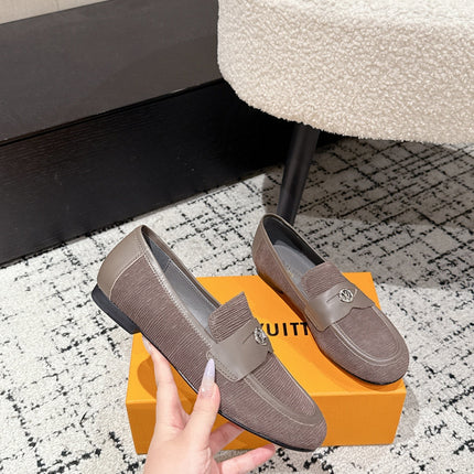 LV LOAFER 25S IN DUSTY ROSE BROWN SUEDE AND CALFSKIN