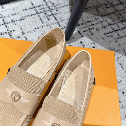LV LOAFER 25S IN BEIGE SUEDE AND CALFSKIN