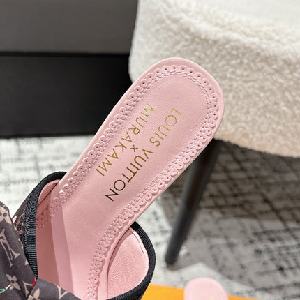 LV CHERRY HIGH HEELS 25S IN DARK BROWN AND PINK CALFSKIN WITH BOW STYLE 16