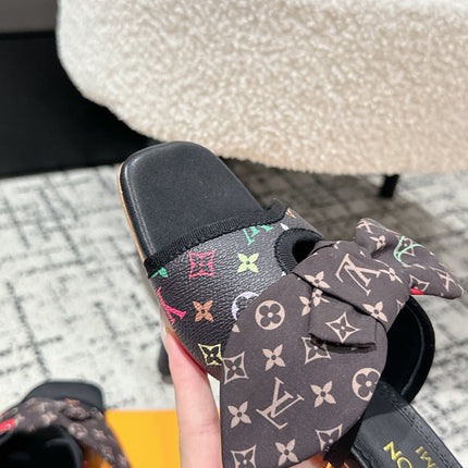 LV CHERRY HIGH HEELS 25S IN BLACK CALFSKIN WITH BOW STYLE 12