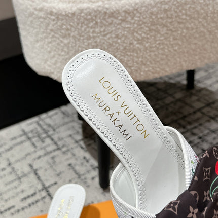 LV CHERRY HIGH HEELS 25S IN WHITE CALFSKIN WITH BOW STYLE 11