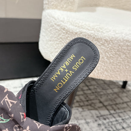 LV CHERRY HIGH HEELS 25S IN BLACK CALFSKIN WITH BOW STYLE 12