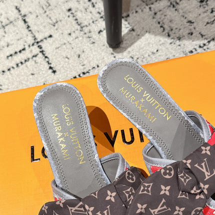 LV CHERRY HIGH HEELS 25S IN GREY DENIM WITH BOW STYLE 1