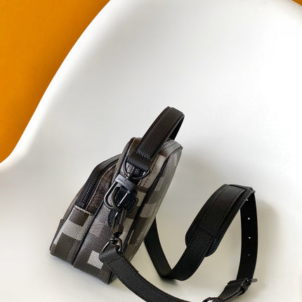 LV 25S NIL MESSENGER BAG 25 IN DAMOFLAGE BLACK CALFSKIN