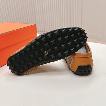 KIGA SNEAKER IN WHITE CROCHET KNIT AND BRONZE BROWN CALFSKIN