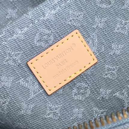 SPEEDY SOFT 30 IN GREY MONOGRAM DENIM LIGHT BROWN CALFSKIN