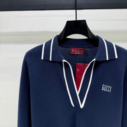 GUCCI V-NECK LONG-SLEEVE KNIT SWEATER 274823