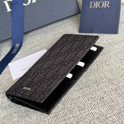 VERTICAL LONG WALLET 19 IN BLACK MONOGRAM OBLIQUE JACQUARD