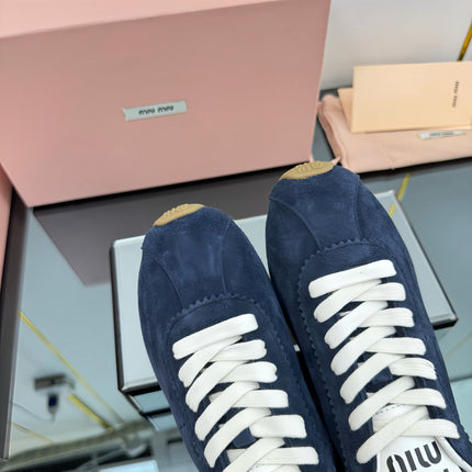 PLUME NAPPA SNEAKERS IN NAVY BLUE SUEDE