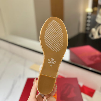 VLTN ESPADRILLE WEDGE SANDALS 25S 90 MM IN WHITE LAMBSKIN STYLE 12