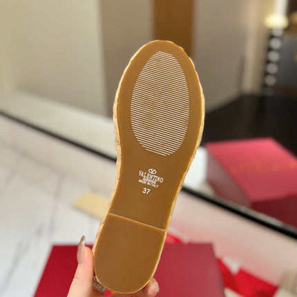 VLTN ESPADRILLE SLIDES 25S IN BEIGE BROWN LAMBSKIN STYLE 4