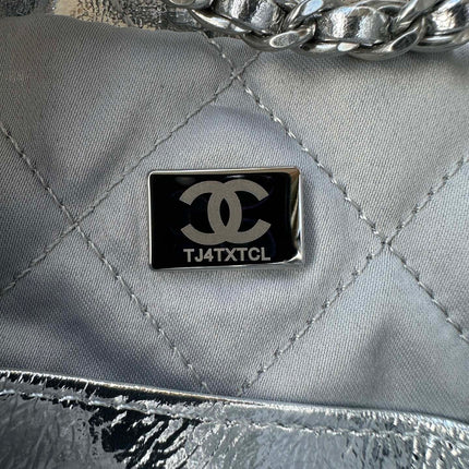 CC MINI 20 BAG IN SILVER METALLIC LAMBSKIN