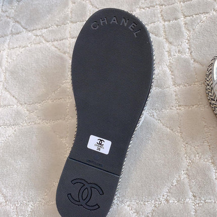 PLATFORM SLIPPERS IN SILVER WOOL AND LAMBSKIN