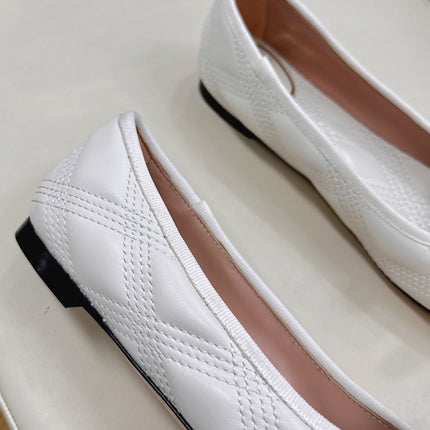 VLTN CLASSIC BALLET FLATS 25S IN WHITE CALFSKIN WITH BOW