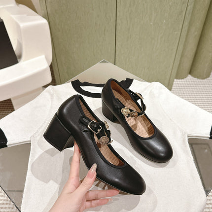 CC HIGH MARY JANE BLACK LAMBSKIN