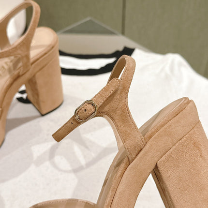 CC HIGH SANDAL PEACH PINK SUEDE CALFSKIN