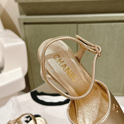 CC HIGH SANDAL GOLDEN CALFSKIN