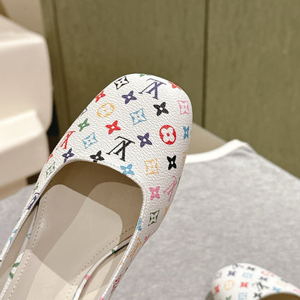 SWING HIGH PUMP 55 MM IN WHITE MONOGRAM CALFSKIN