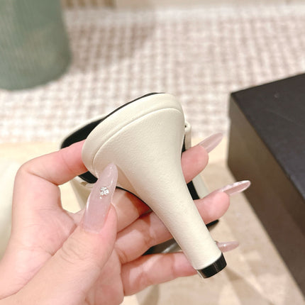 YSL 25S JILL MULES IN IVORY SMOOTH CALFSKIN