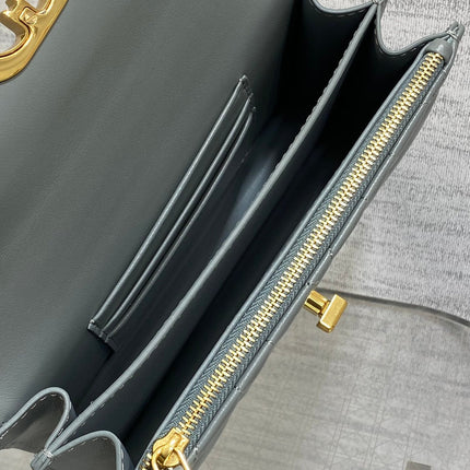 MISS CARO MINI BAG 17 IN OSLO GREY MACROCANNAGE LAMBSKIN