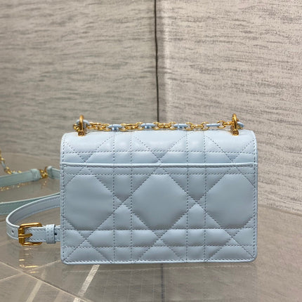 MISS CARO MINI BAG 17 IN BABY BLUE MACROCANNAGE LAMBSKIN