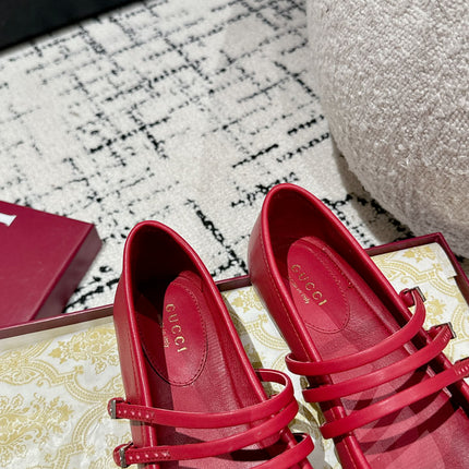 MARY JANE FLAT IN CRIMSON RED CALFSKIN