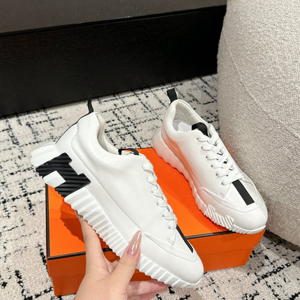 BOUNCING SNEAKER IN WHITE MIX BLACK CALFSKIN