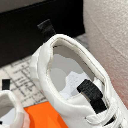 BOUNCING SNEAKER IN WHITE MIX BLACK CALFSKIN