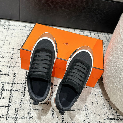 BOUNCING SNEAKER IN BRONZE BROWN CALFSKIN AND BLACK FABRIC