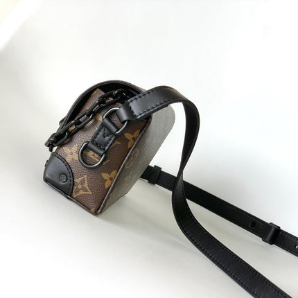 LV 25S STEAMER BAG 18 IN BROWN MONOGRAM MACASSAR CANVAS AND CALFSKIN