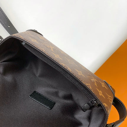 LV 25S STEAMER BAG 18 IN BROWN MONOGRAM MACASSAR CANVAS AND CALFSKIN