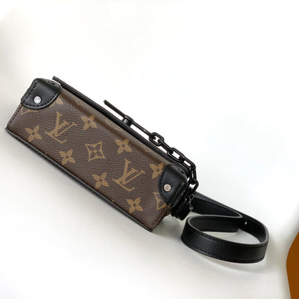 LV 25S STEAMER BAG 18 IN BROWN MONOGRAM MACASSAR CANVAS AND CALFSKIN