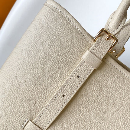 LV 25S BABYLONE TOTE GM BAG 37 IN CREAM CALFSKIN GOLD HARDWARE