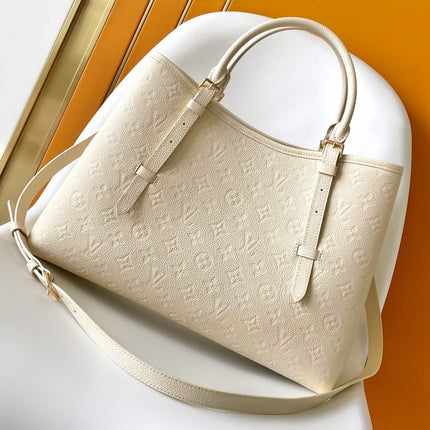 LV 25S BABYLONE TOTE GM BAG 37 IN CREAM CALFSKIN GOLD HARDWARE