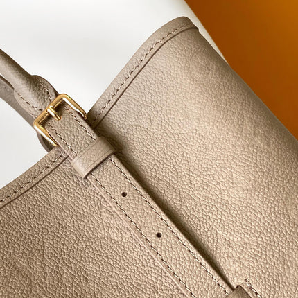 LV 25S BABYLONE TOTE GM BAG 37 IN TOURTERELLE GREY CALFSKIN GOLD HARDWARE