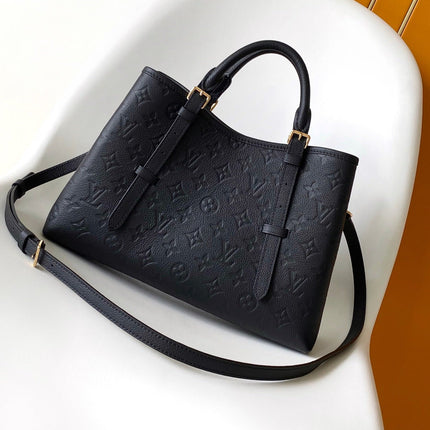 LV 25S BABYLONE TOTE BAG 32 IN BLACK CALFSKIN GOLD HARDWARE