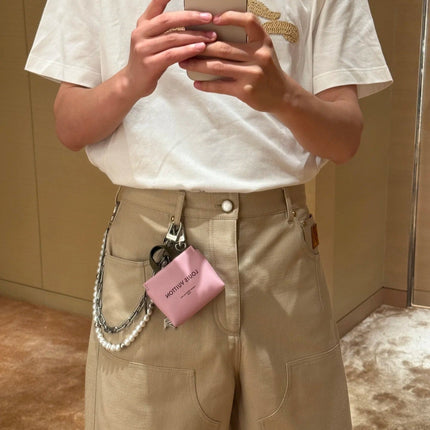 LV 25S MINI SHOPPER BAG CHARM IN PINK CALFSKIN