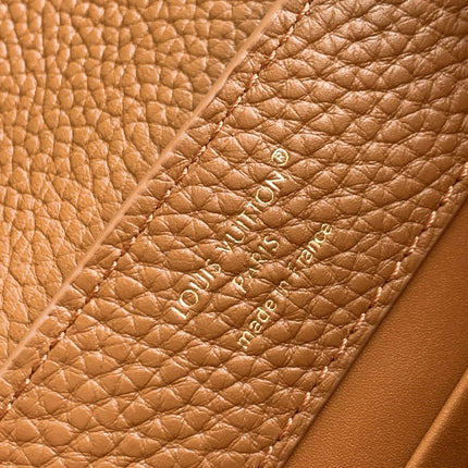 LV 25S CAPUCINES BAG 21 IN TAN CALFSKIN GOLD HARDWARE