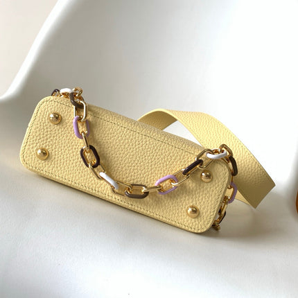 LV 25S CAPUCINES BAG 21 IN YELLOW CALFSKIN GOLD HARDWARE