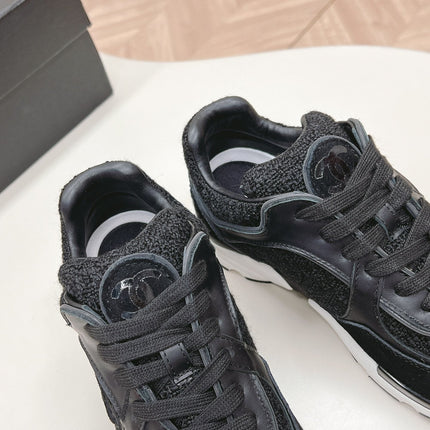 TRAINERS IN BLACK SUEDE AND CALFSKIN