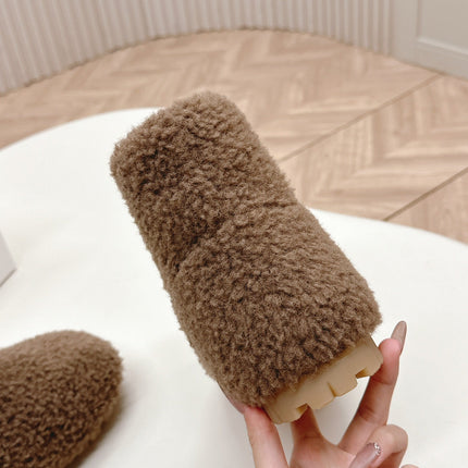 SNOW ANKLE BOOTS IN WOOD BROWN SHEARLING