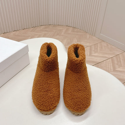 SNOW ANKLE BOOTS IN BRONZE BROWN SHEARLING