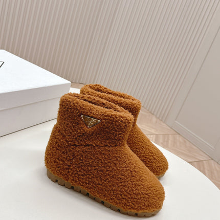 SNOW ANKLE BOOTS IN BRONZE BROWN SHEARLING