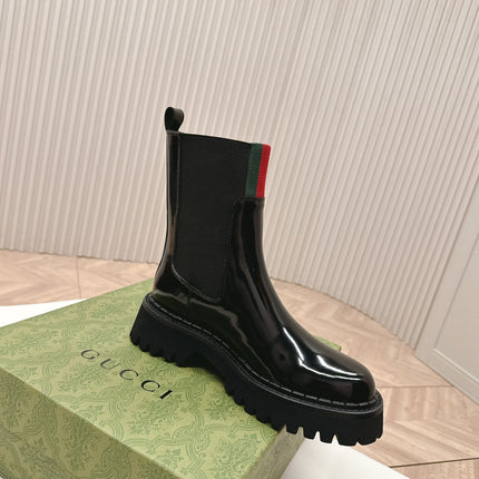 GG CLASSIC MARTIN BOOTS IN BLACK PATENT LEATHER