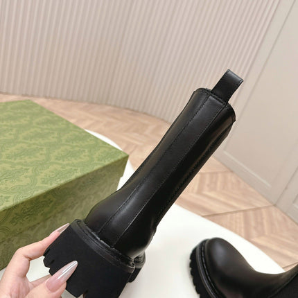 GG CLASSIC MARTIN BOOTS IN BLACK IMPORTED CALFSKIN