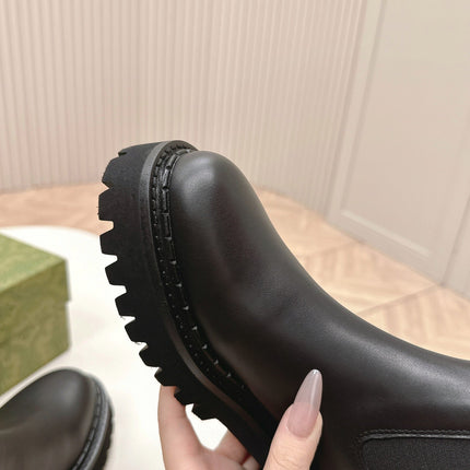 GG CLASSIC MARTIN BOOTS IN BLACK IMPORTED CALFSKIN